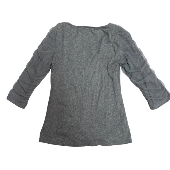 EUC Sundance Ruched Gray Long Sleeve Top – Women’s Small - Picture 2 of 3